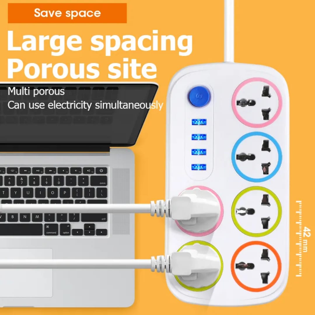 multiprise universelle haute puissance – ports usb rapides & cerclages multicolores