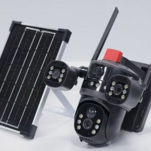 Caméra Solaire Triple Objectif Dakar - Surveillance Multi-Angle
